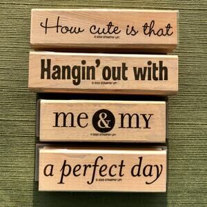 Stampin’ Up Me & My, A Perfect Day,  Hangin' Out With, How Cute Wooden Stamps